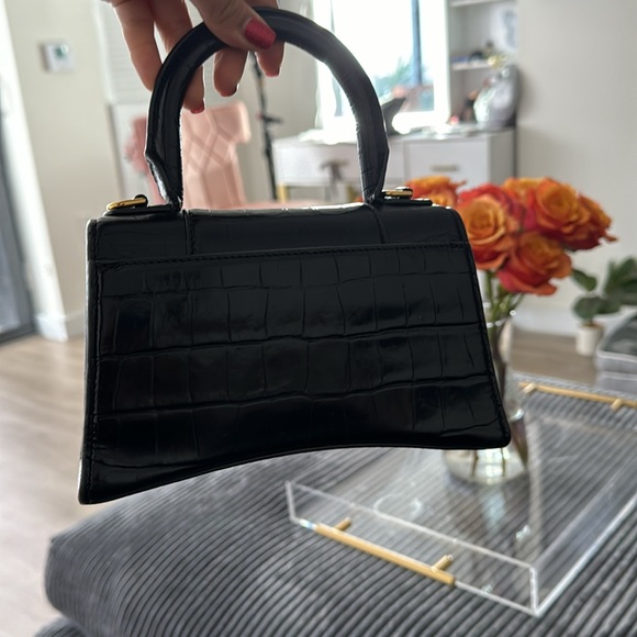 Balenciaga hourglass, black croc print and gold hardware - Picture 2 of 4